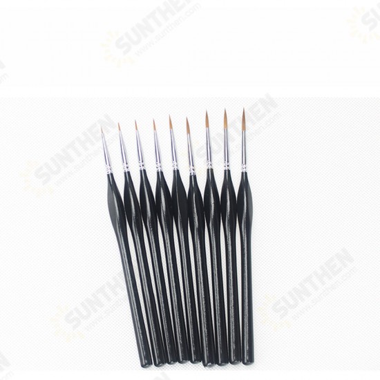 9 Pcs Hook Line Pen Set Black Triangle Pole Brush Pens Oil Painting Brush Watercolor Art for Student School 9 Pcs Hook Line Pen Set Black Triangle Pole Brush Pens Oil Painting Brush Watercolor Art for Student School