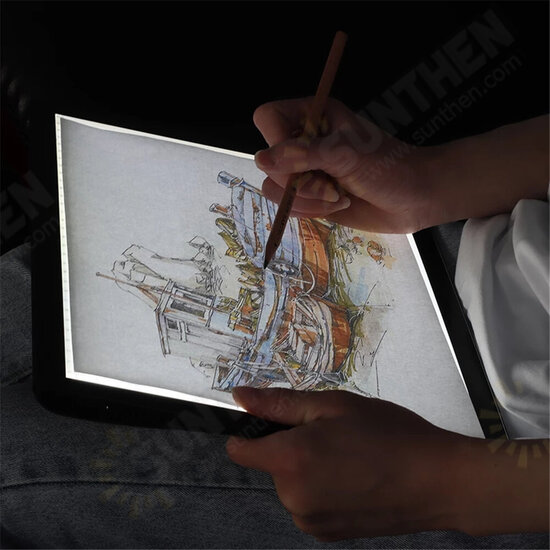 A4 LED Drawing Tablet with Scale Support Charging FIve Gear Dimming Art Stencil Portable Digital Graphics Drawing Board