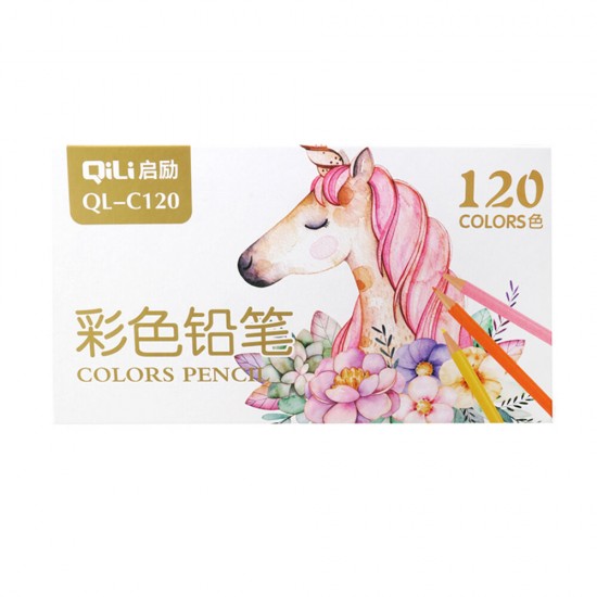 QL-C120 120 Color Pencil Set Environmental Friendly Non-toxic Oily Color Pencil With Sharpener Set For Beginner School Students