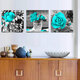 Blue Rose Canvas Painting Wall Decorative Print Art Pictures Unframed Wall Hanging Home Office Wall Decorations