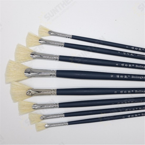 8Pcs Oil Painting Pen Set Pig Hair Wooden Pen Holder Pen Set Watercolor Animation Gouache Painting Brush