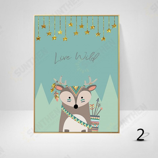 Cartoon Canvas Painting HD Wall Hanging Picture Children's Room Decoration Frameless Cartoon Animal Pictures