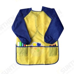Children Waterproof Artist Painting Aprons Long Sleeve with 3 Pockets Baby Painting Eating Bib Supplies Children Waterproof Artist Painting Aprons Long Sleeve with 3 Pockets Baby Painting Eating Bib Supplies
