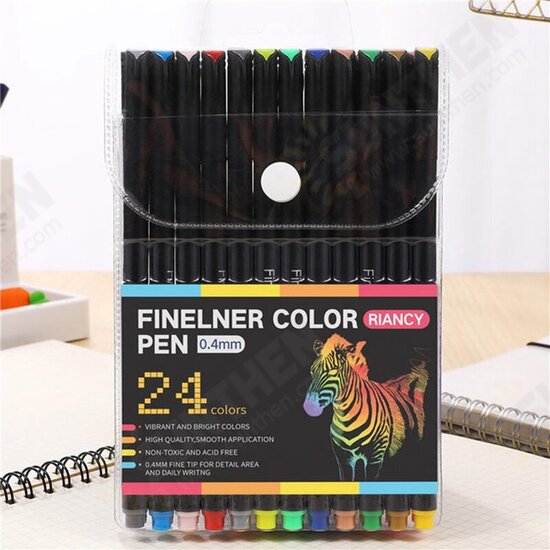 Colorful Hook Line Pen 12/24/36 Colors 0.4mm Needle Pen Set Markers Pens Fine Tip Drawing Pen Art Office School Supplies