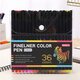 Colorful Hook Line Pen 12/24/36 Colors 0.4mm Needle Pen Set Markers Pens Fine Tip Drawing Pen Art Office School Supplies