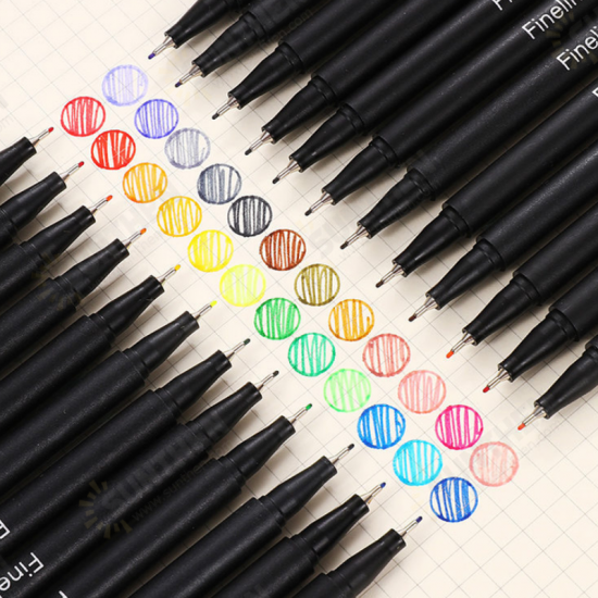 Colorful Hook Line Pen 12/24/36 Colors 0.4mm Needle Pen Set Markers Pens Fine Tip Drawing Pen Art Office School Supplies