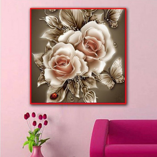 DIY 5D Diamond Painting Kit Retro Flower Handmade Craft Cross Stitch Embroidery Home Office Wall Decorations