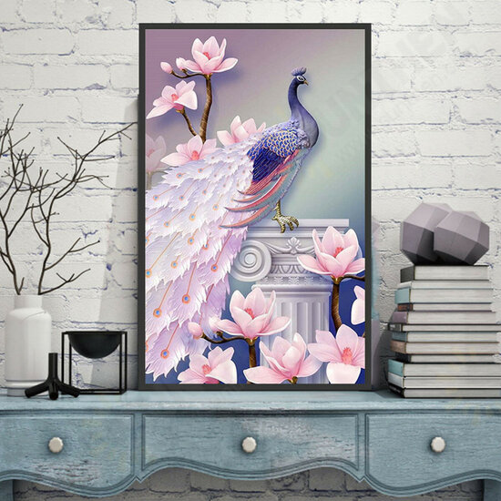 DIY 5D Diamond Painting Magnolia Peacock Art Craft Embroidery Stitch Kit Handmade Wall Decorations Gifts for Kids Adult