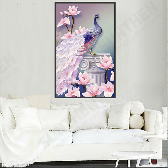 DIY 5D Diamond Painting Magnolia Peacock Art Craft Embroidery Stitch Kit Handmade Wall Decorations Gifts for Kids Adult