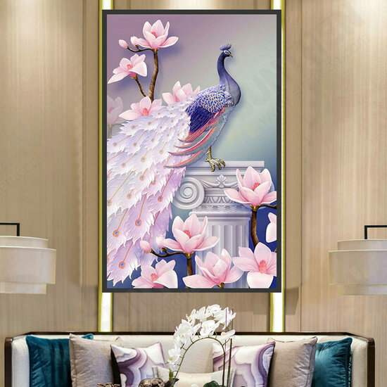 DIY 5D Diamond Painting Magnolia Peacock Art Craft Embroidery Stitch Kit Handmade Wall Decorations Gifts for Kids Adult