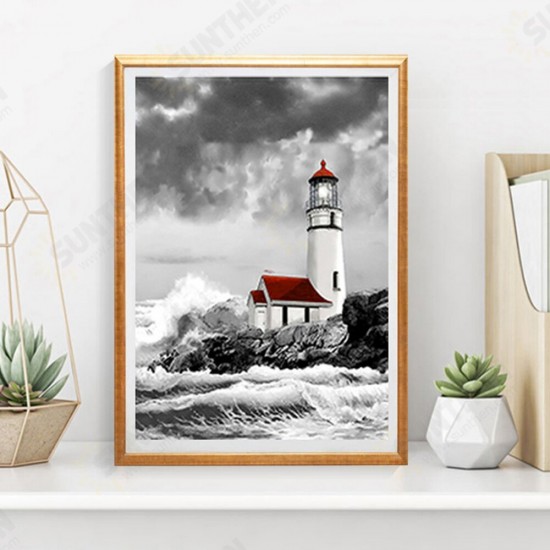 DIY 5D Diamond Painting Seaside Lighthouse Art Craft Kit Handmade Wall Decorations Gifts for Kids Adult