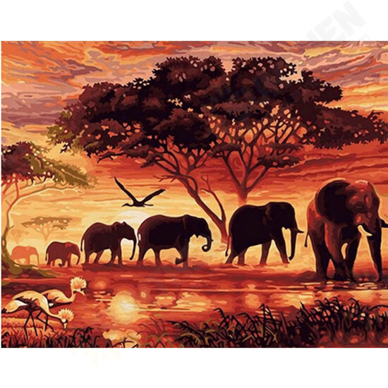 DIY Diamond Painting Elephant Scenery Wall Painting Hanging Pictures Handmade Wall Decorations Gifts Drawing for Kids Adult