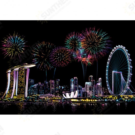 DIY Scratch Scraping Painting Drawing Paper World Sightseeing Pictures Creative Gift Home Decor DIY Paintings DIY Scratch Scraping Painting Drawing Paper World Sightseeing Pictures Creative Gift Home Decor DIY Paintings