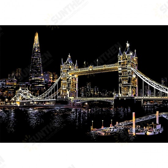 DIY Scratch Scraping Painting Drawing Paper World Sightseeing Pictures Creative Gift Home Decor DIY Paintings DIY Scratch Scraping Painting Drawing Paper World Sightseeing Pictures Creative Gift Home Decor DIY Paintings