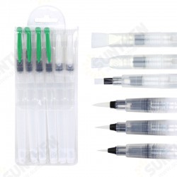 6Pcs Water Pen Set Round & Flat Nylon Nib Large Capacity Holder Brush For Pigment Painting Watercolor Painting 6Pcs Water Pen Set Round & Flat Nylon Nib Large Capacity Holder Brush For Pigment Painting Watercolor Painting
