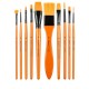 10 Pcs Painting Brush Set Nylon Hair Watercolor Pen Round Pointed Tip Brush With Bag Art for Student School Supplies