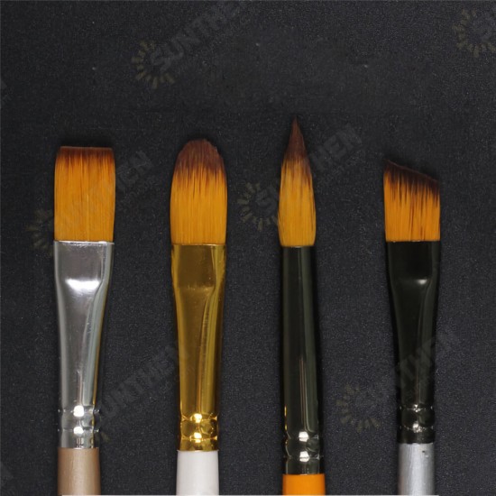 5pcs/set Painting Brush Set Gouache Paint Different Shape Nylon Oil Watercolor Brush Set Stationery Art Supplies