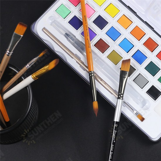 5pcs/set Painting Brush Set Gouache Paint Different Shape Nylon Oil Watercolor Brush Set Stationery Art Supplies