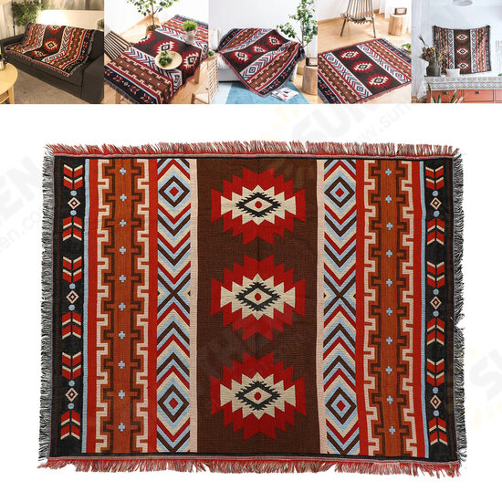 Home Decoration Aztec Navajo Towel Mat Throw Wall Hanging Cotton Rugs Geometry Woven 130*160cm