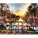 Paint By Numbers Wall Art Beautiful Sunrise Flower Bike On The Bridge In Amsterdam Poster Living Room Art Wall Pictures