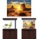 Sun Desert Adhesive Poster Aquarium Fish Tank Background Sticker Home Office Decor