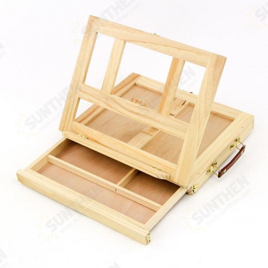 Table Easel Drawer Pine Wood Artist Easel Painting Stand Craft Art Sketching Box Board Desktop Durable Drawing Board