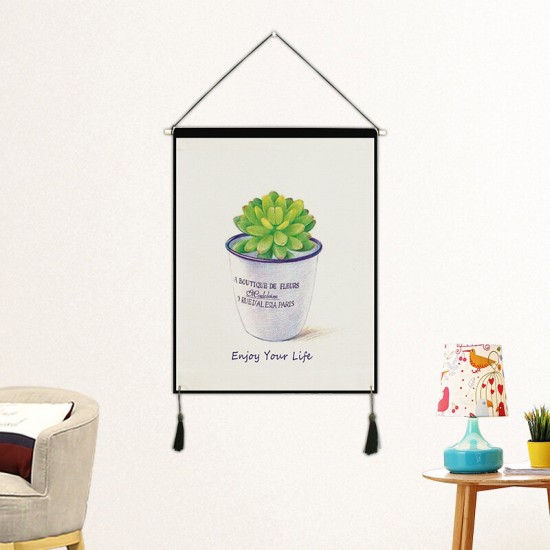Wall Hanging Tapestry Indoor Green Plant Tapestry Wall Decorations for Home Office Hotel