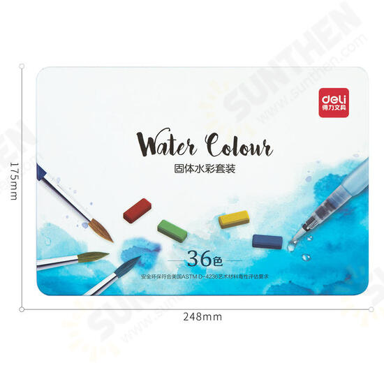 XM Ecosystem 24/36 Colors Solid Watercolor Paint Set Metal Iron Box Hand Painted Watercolor Pigment Art Painting Tools Supplies 73876/73877