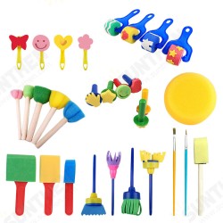 HM-030-2 30Pcs Painting Brush Set Colorful Painting Sponge Brush Seal Pen Set For Children School Supplies HM-030-2 30Pcs Painting Brush Set Colorful Painting Sponge Brush Seal Pen Set For Children School Supplies