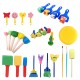 HM-030-2 30Pcs Painting Brush Set Colorful Painting Sponge Brush Seal Pen Set For Children School Supplies