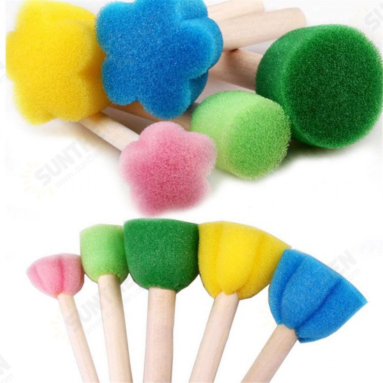 HM-030-2 30Pcs Painting Brush Set Colorful Painting Sponge Brush Seal Pen Set For Children School Supplies