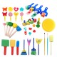 HM-030-2 30Pcs Painting Brush Set Colorful Painting Sponge Brush Seal Pen Set For Children School Supplies