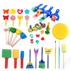 HM-030-2 30Pcs Painting Brush Set Colorful Painting Sponge Brush Seal Pen Set For Children School Supplies HM-030-2 30Pcs Painting Brush Set Colorful Painting Sponge Brush Seal Pen Set For Children School Supplies