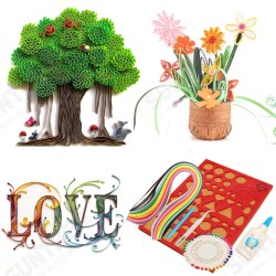 1 Set Creations Paper Quilling Kit Slotted Tools Pins Tweezer Board DIY Craft 1 Set Creations Paper Quilling Kit Slotted Tools Pins Tweezer Board DIY Craft