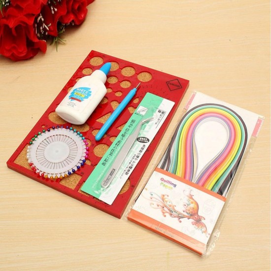 1 Set Creations Paper Quilling Kit Slotted Tools Pins Tweezer Board DIY Craft
