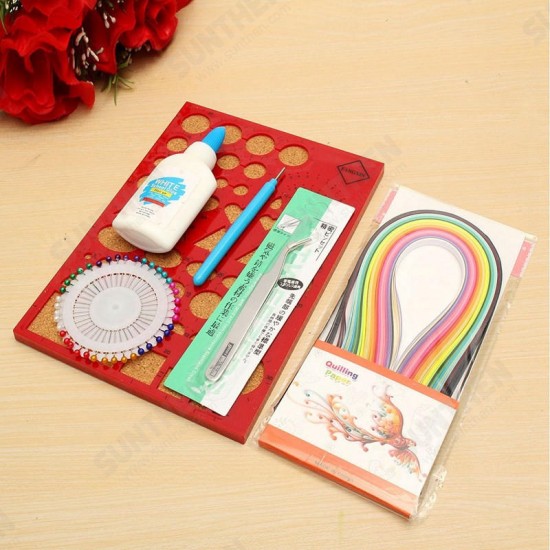 1 Set Creations Paper Quilling Kit Slotted Tools Pins Tweezer Board DIY Craft