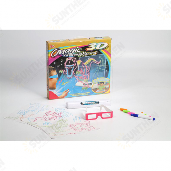 3D Magic Flashing Drawing Board Dinosaur Game For Kids Children Educational Christmas Gift Toys