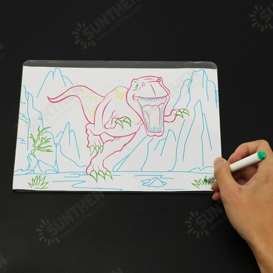 3D Magic Flashing Drawing Board Dinosaur Game For Kids Children Educational Christmas Gift Toys