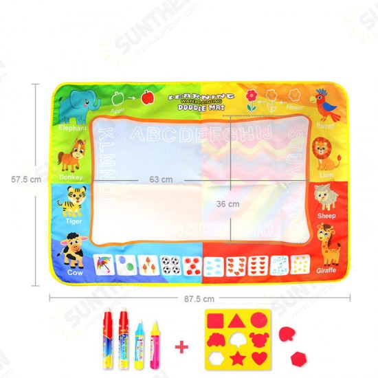 88*58cm Infant Child Four-Color Water Canvas Large Graffiti Drawing Mat Enlightenment Educational Toys