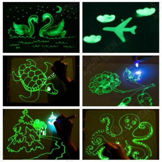 A3 Size 3D Children's Luminous Drawing Board Toy Draw with Light Fun for Kids Family