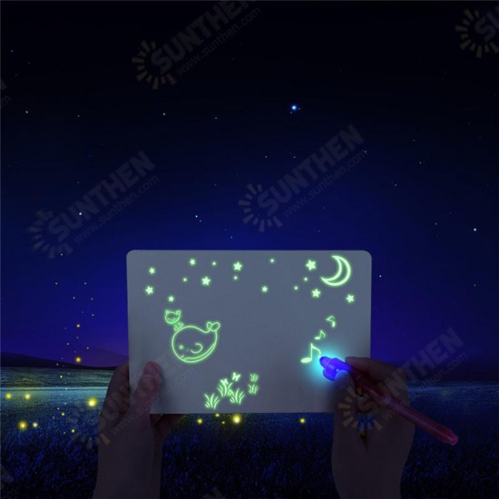 A3 Size 3D Children's Luminous Drawing Board Toy Draw with Light Fun for Kids Family