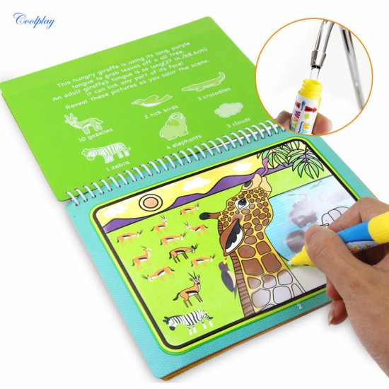Magic Water Painting Graffiti Book Reusable Color Animal Graphics Cognitive Education Paper Art Drawing Toy