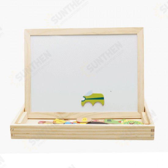 Wooden DIY Magnetic Drawing Board Forest Paradise Children's Early Educational Learning Toys