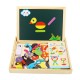 Wooden Magnetic Double-Sided Drawing Board Blocks Children Early Education Toys