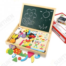 Wooden Magnetic Double-Sided Drawing Board Blocks Children Early Education Toys Wooden Magnetic Double-Sided Drawing Board Blocks Children Early Education Toys