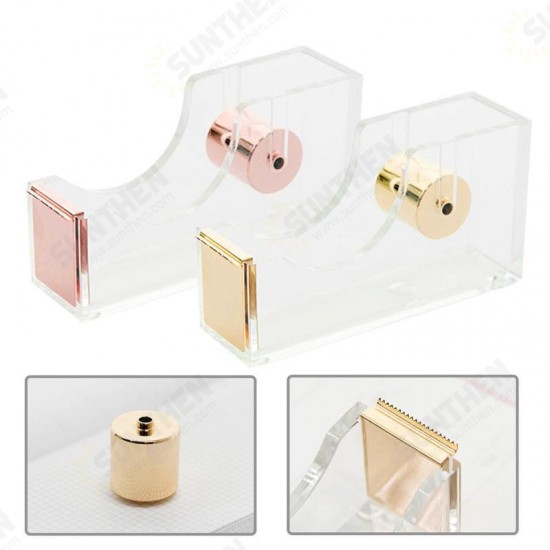 M029 Transparent Acrylic Tape Cutter Classic Design Tape Dispenser Stationery for School Office Desktop