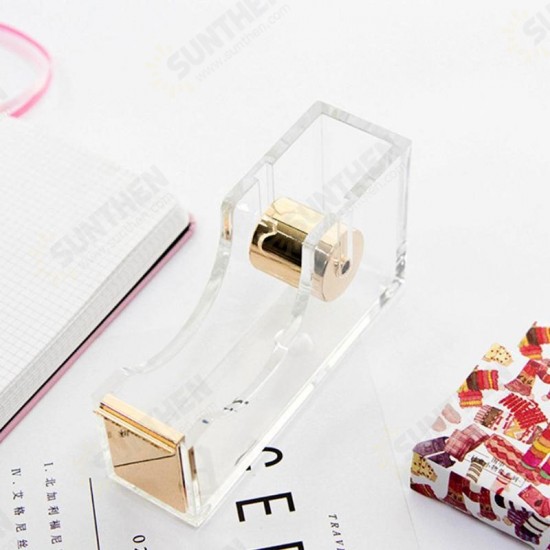 M029 Transparent Acrylic Tape Cutter Classic Design Tape Dispenser Stationery for School Office Desktop