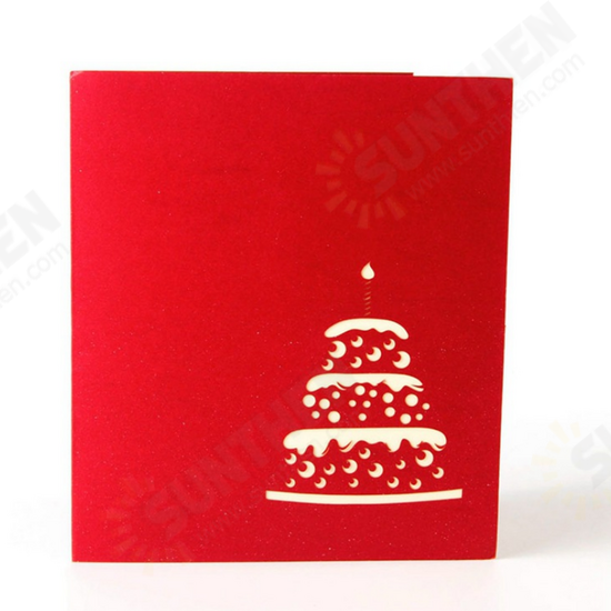 1Pcs Cake Shape Vintage Creative Greeting Cards Birthday Gift Card