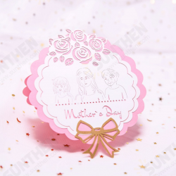 1Pcs Paper Carving Creative Vintage Handmade Mother's Day Greeting Cards 1Pcs Paper Carving Creative Vintage Handmade Mother's Day Greeting Cards