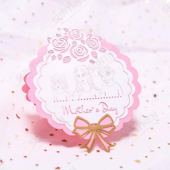 1Pcs Paper Carving Creative Vintage Handmade Mother's Day Greeting Cards